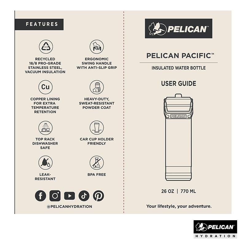 Pelican Pacific Water Bottle Recycled Steel Handle - 26 oz - product view 16