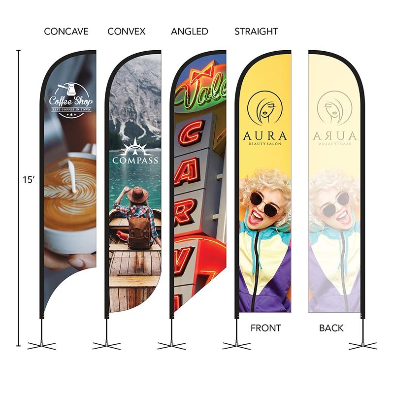 Custom Feather Flag Single-Sided Polyester - 15 ft - product view 5