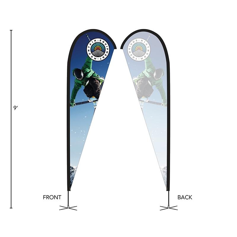 Custom Teardrop Flag Single-Sided Polyester - 9 ft - product view 5