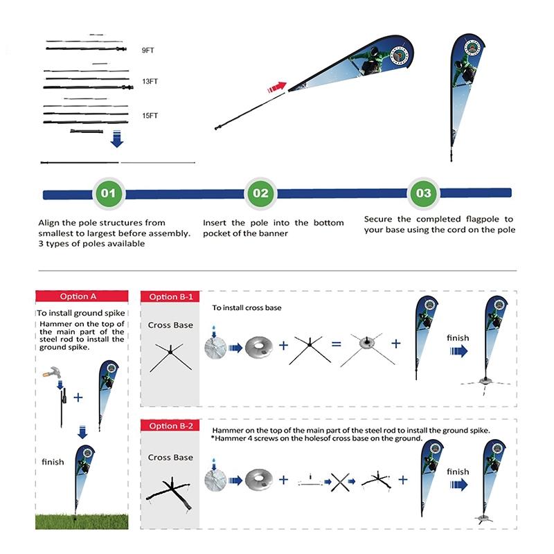 Custom Teardrop Flag Single-Sided - 13 ft - product view 4