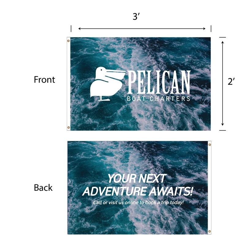 Custom Flag Double-Sided Polyester - 2 x 3 ft