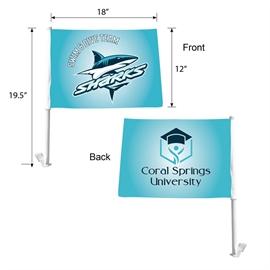 Car Flag Double-Sided with Window Bracket - 18 x 12 in