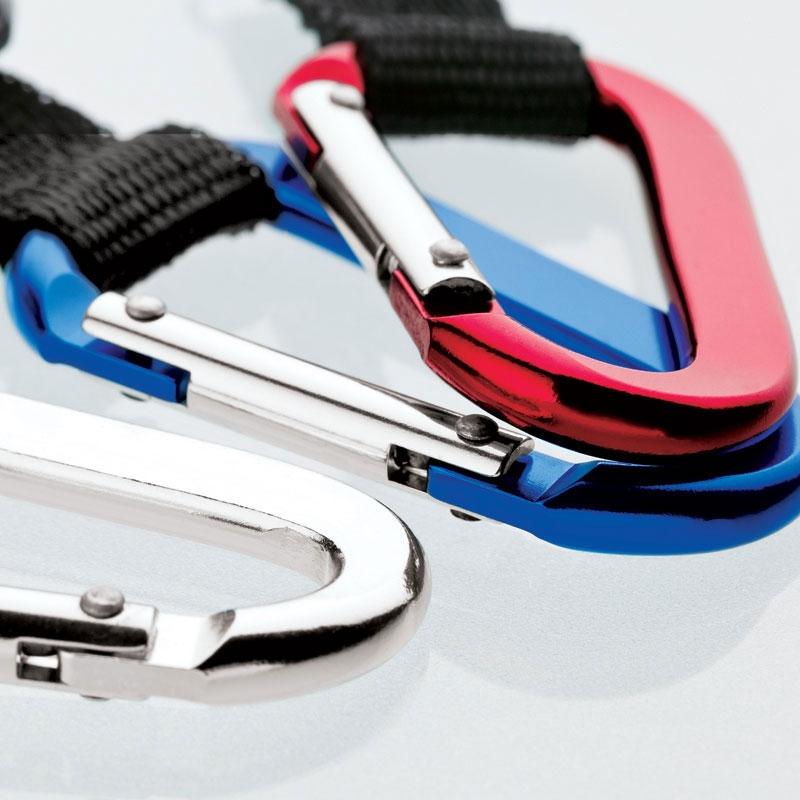 Aluminum Carabiner Keyring with Web Strap - 5 in - product view 3