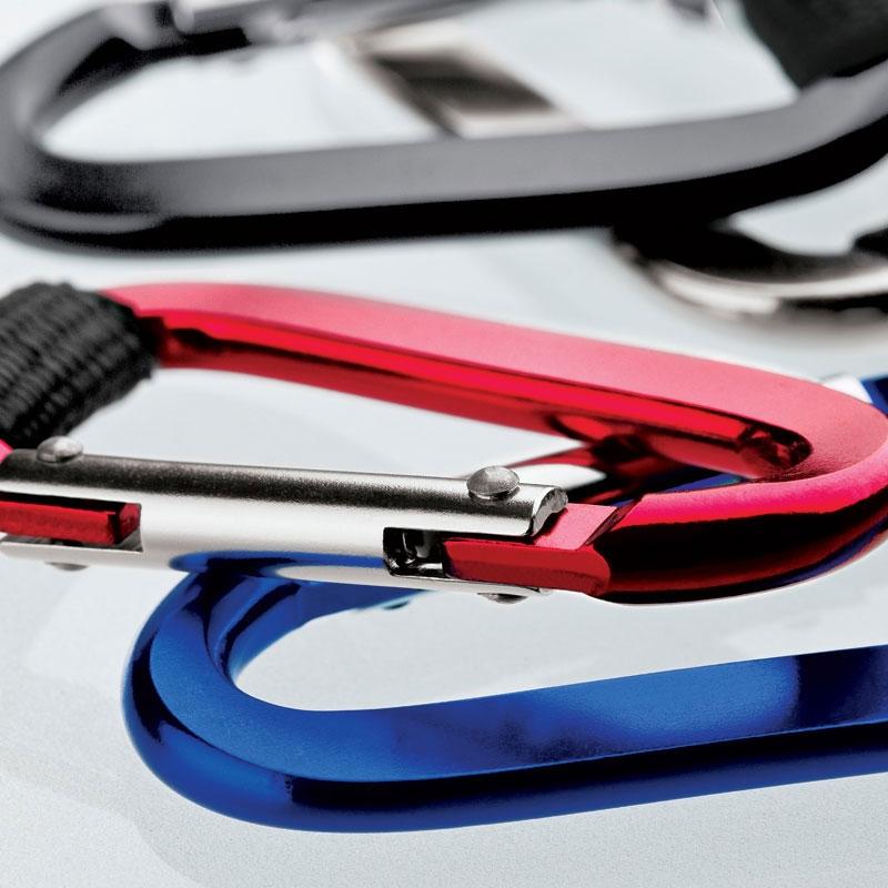 Aluminum Carabiner Keyring with Web Strap - 5 in - product view 4