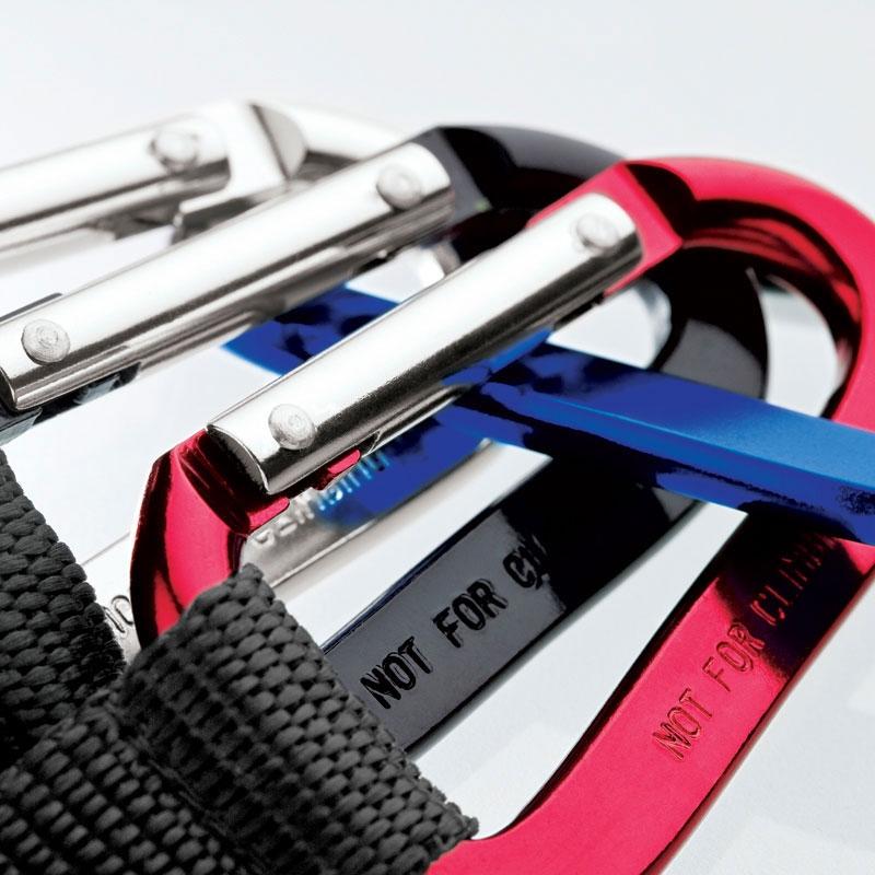 Aluminum Carabiner Keyring with Web Strap - 5 in - product view 5