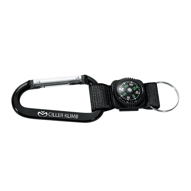Aluminum Carabiner with Compass Keyring - 5 in