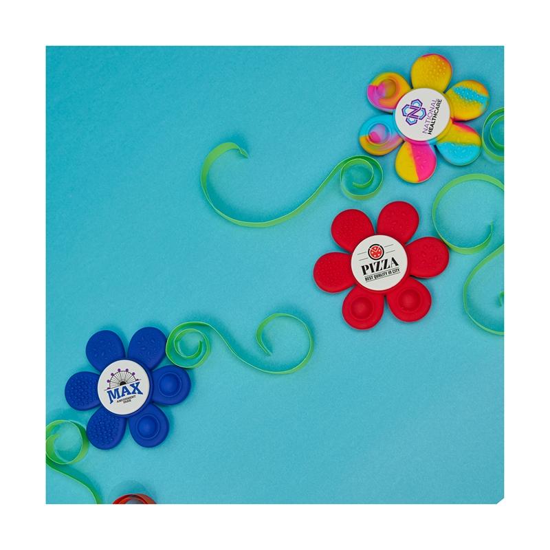 Fidget Spinner Flower-Shaped Silicone Tactile - 3.5 in - product view 6