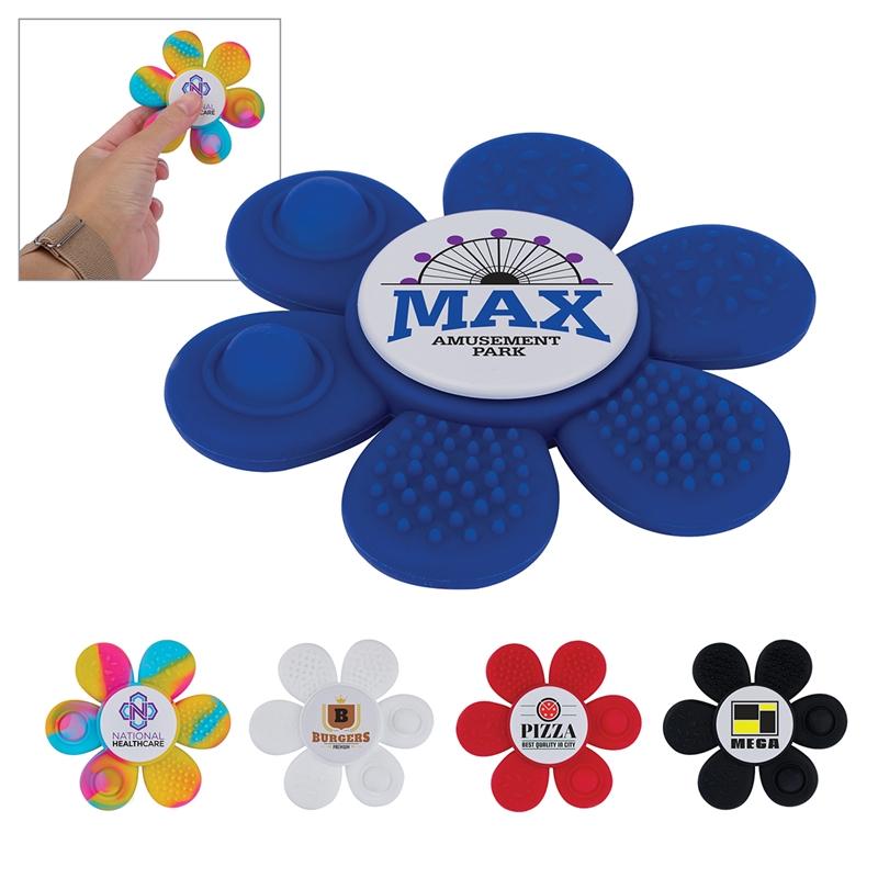 Fidget Spinner Flower-Shaped Silicone Tactile - 3.5 in - product view 7