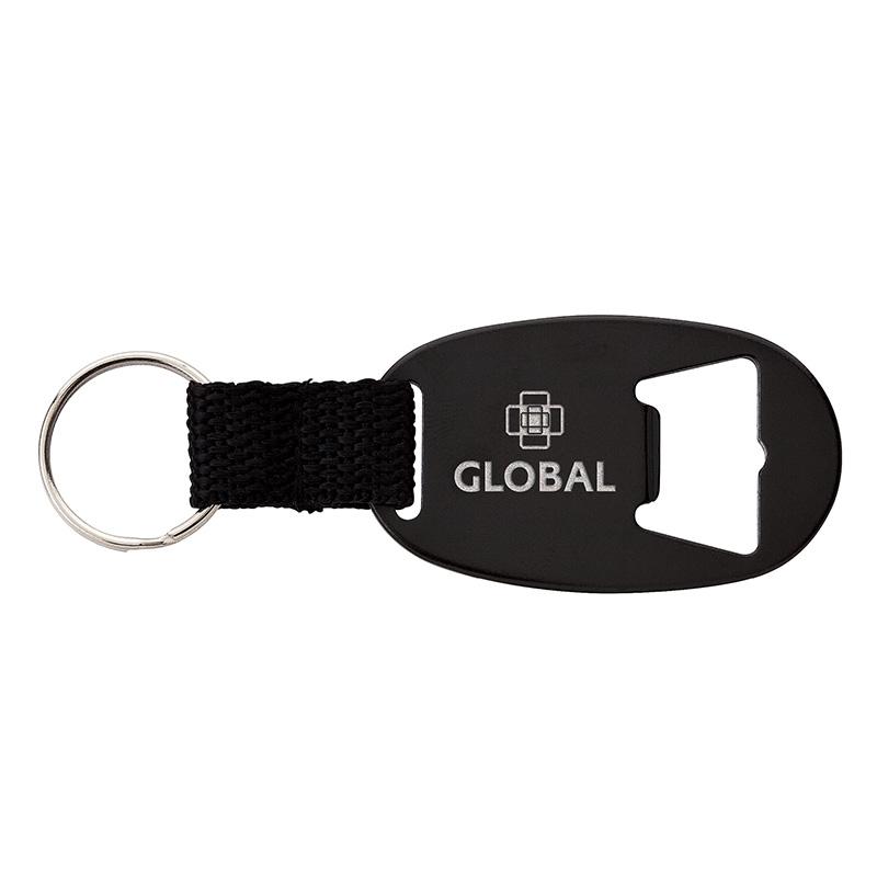 Bottle Opener Keychain Aluminum with Web Strap - 3.75 in