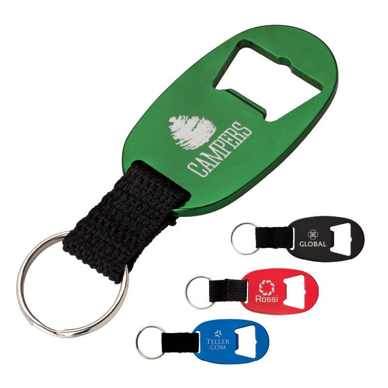 Bottle Opener Keychain Aluminum with Web Strap - 3.75 in - product view 4