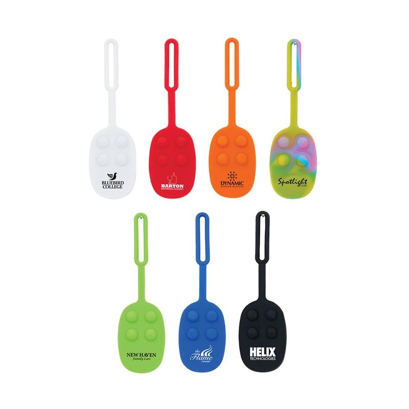 Luggage Tag Push Pop Silicone with Write-On Panel - 6.5 in - product view 6