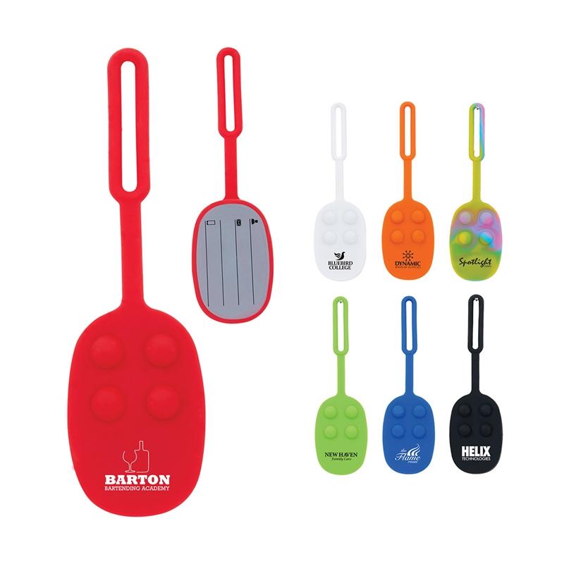 Luggage Tag Push Pop Silicone with Write-On Panel - 6.5 in - product view 7
