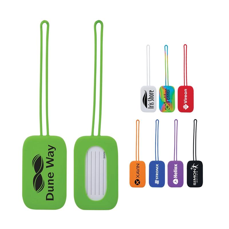 Luggage Tag Silicone with Address Window Pull-Through - 9.1 in - product view 6