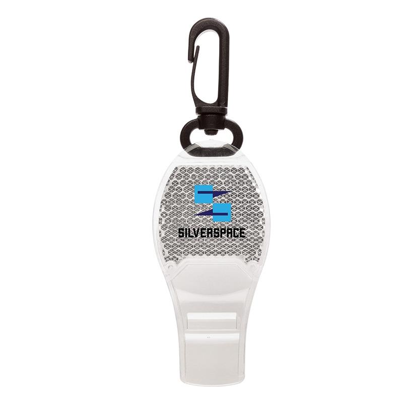 Safety Whistle Reflector Translucent Swivel Clip