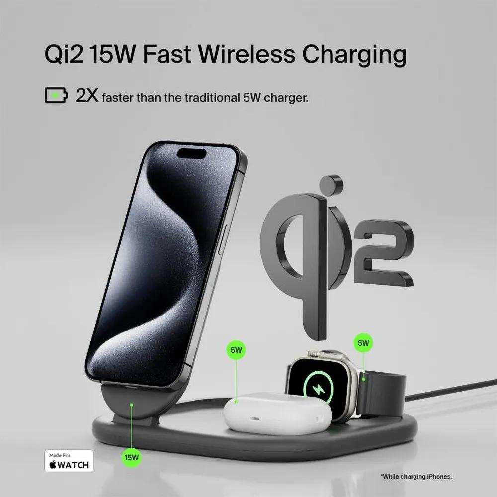Wireless Charging Station 3-in-1 Magnetic MagSafe - 15W - product view 5