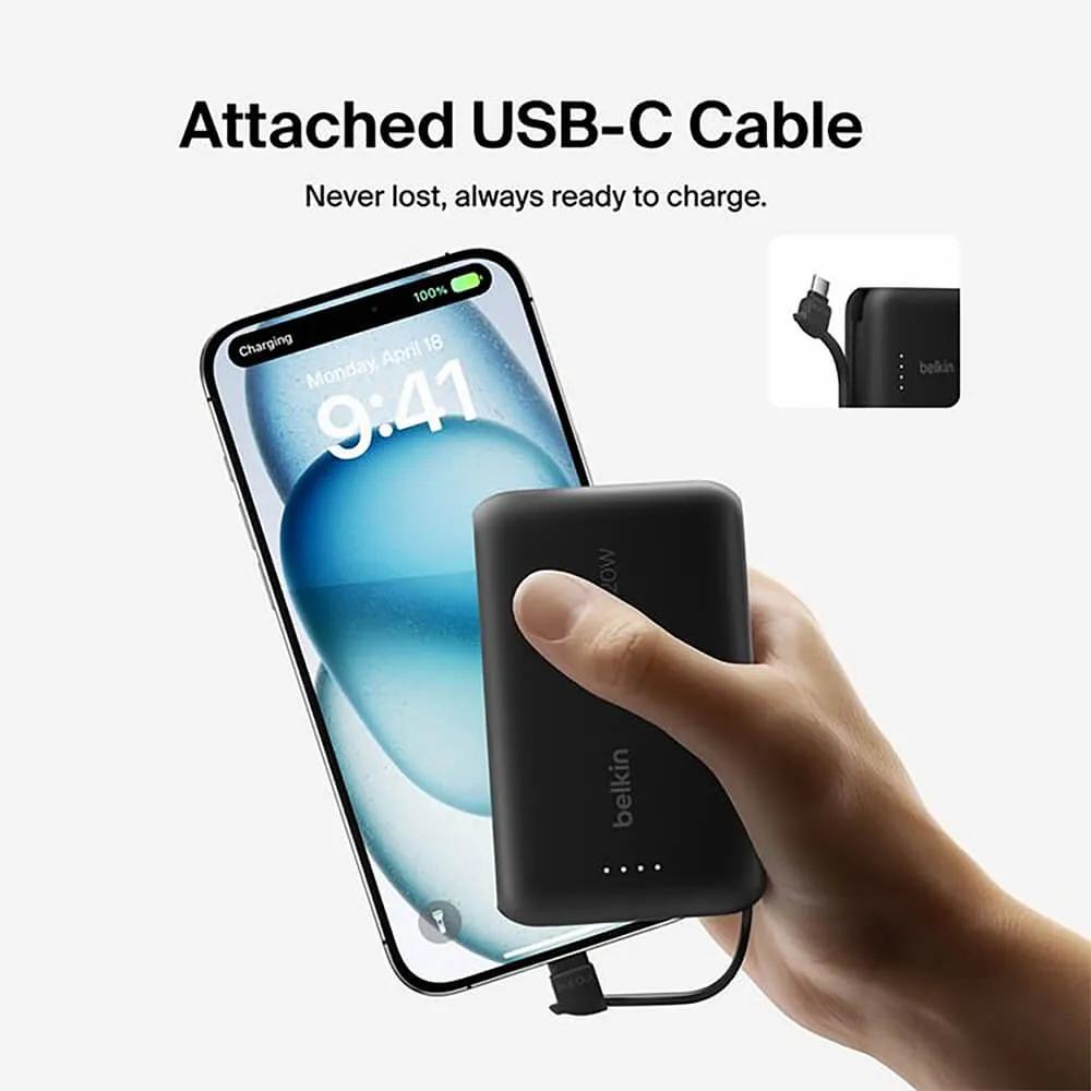 Power Bank with Integrated USB-C Cable Dual Device - 10000mAh - product view 8