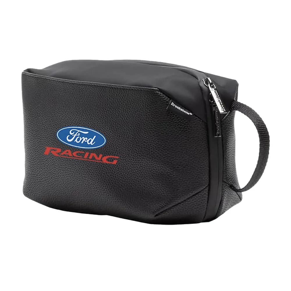 Toiletry Kit Compact Vegan Leather with Mesh Pockets - 10 x 4 in