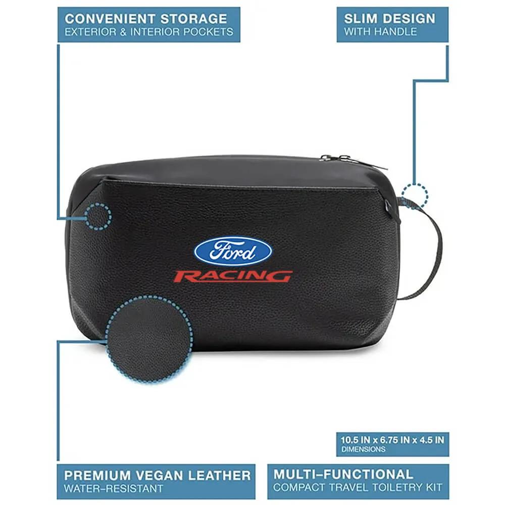 Toiletry Kit Compact Vegan Leather with Mesh Pockets - 10 x 4 in - product view 2