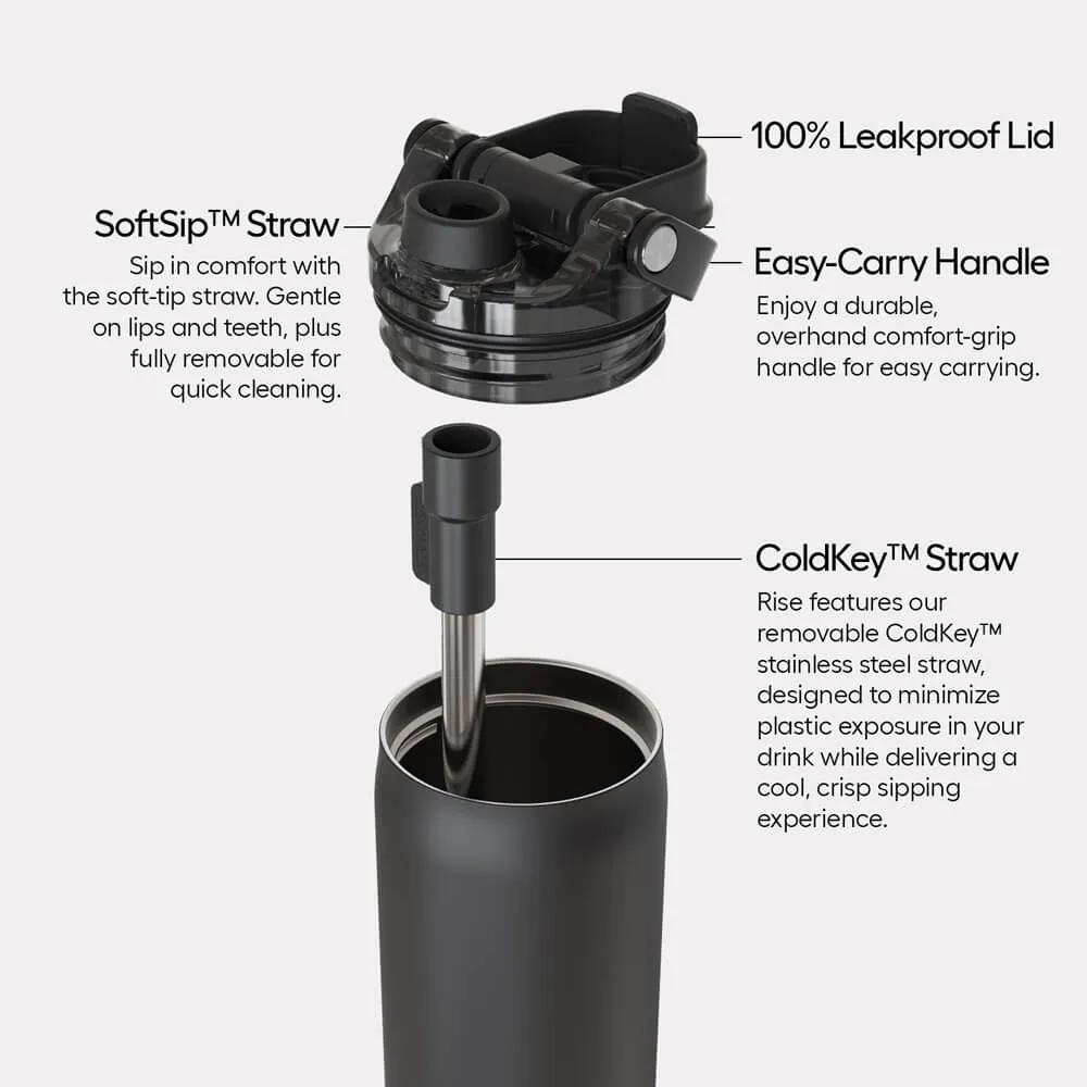 Insulated Water Bottle with Dual Straw System - 25 oz - product view 6