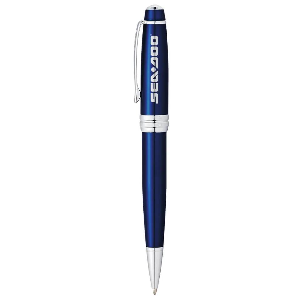 Ballpoint Pen Blue Lacquer Multi-Groove Ring - 5.25 in