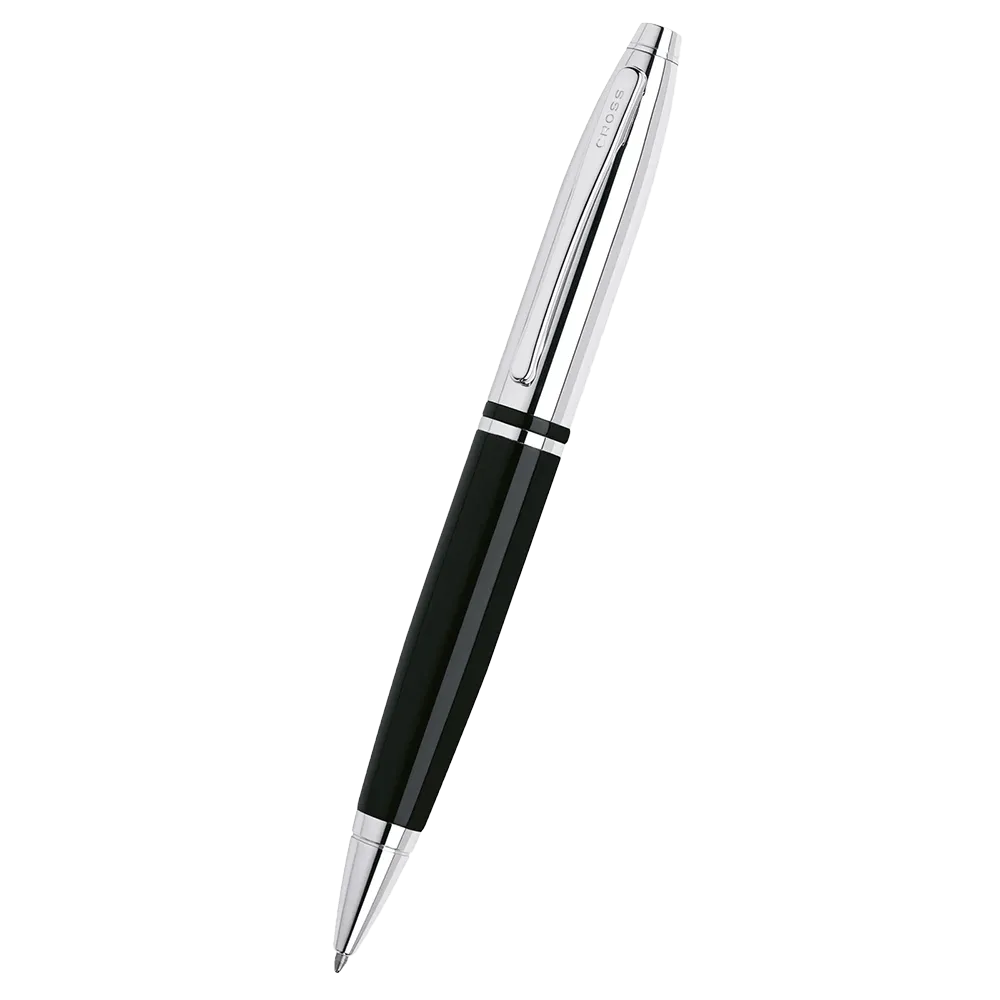 Ballpoint Pen Chrome Black Lacquer Art Deco - 5.25 in - product view 4