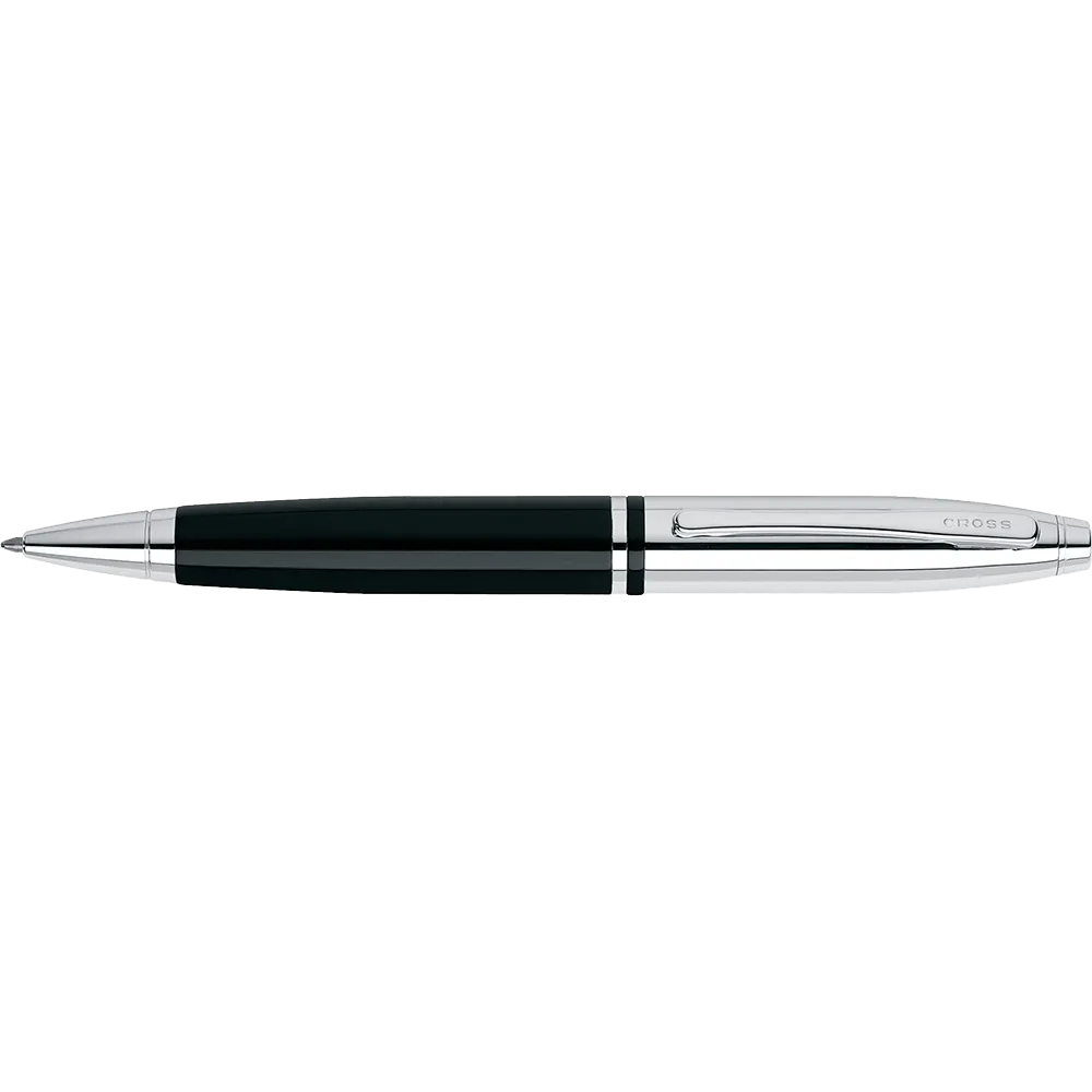Ballpoint Pen Chrome Black Lacquer Art Deco - 5.25 in - product view 5