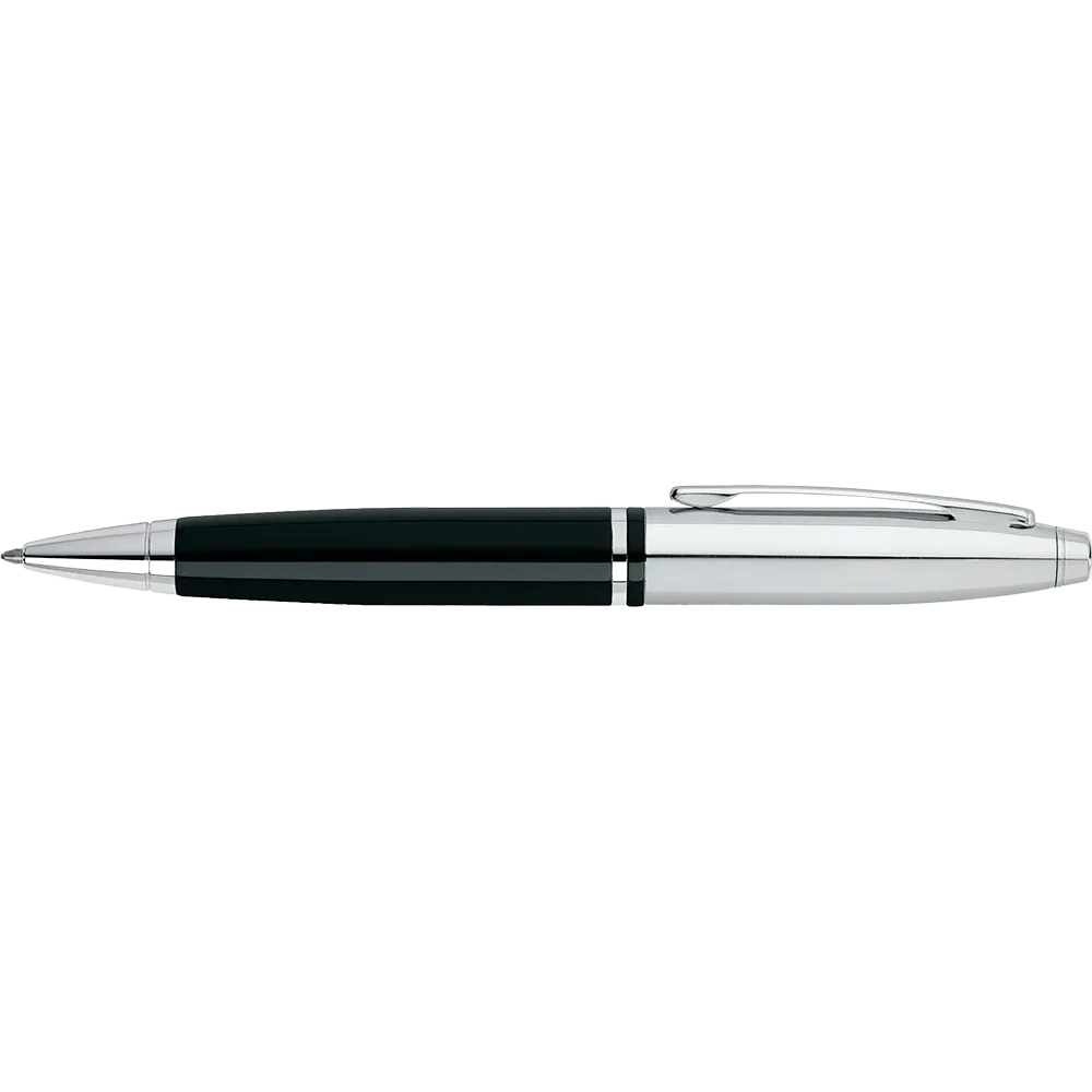 Ballpoint Pen Chrome Black Lacquer Art Deco - 5.25 in - product view 6
