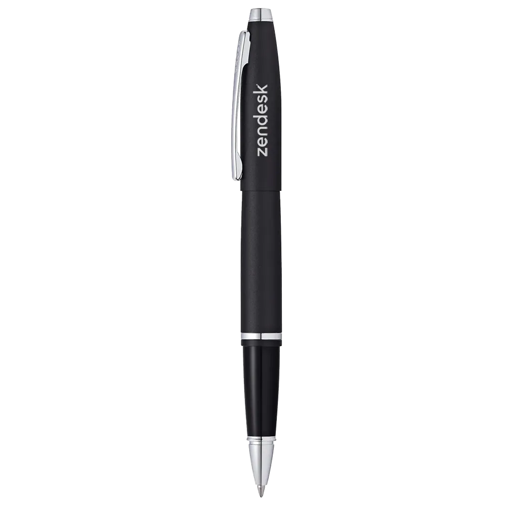 Rollerball Pen Matte Black Art Deco Style - 5.75 in