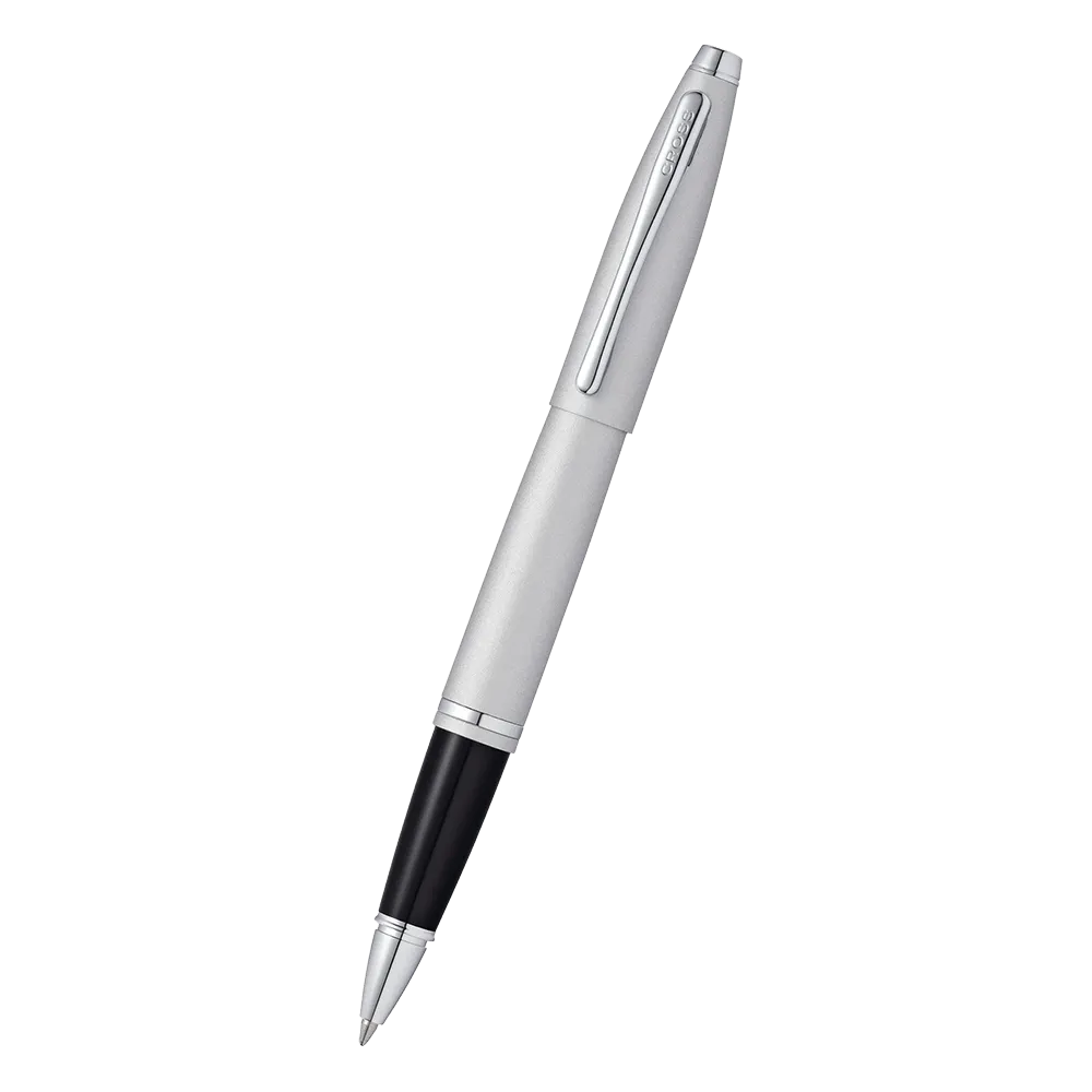 Rollerball Pen Satin Chrome Art Deco Style - 5.75 in - product view 4