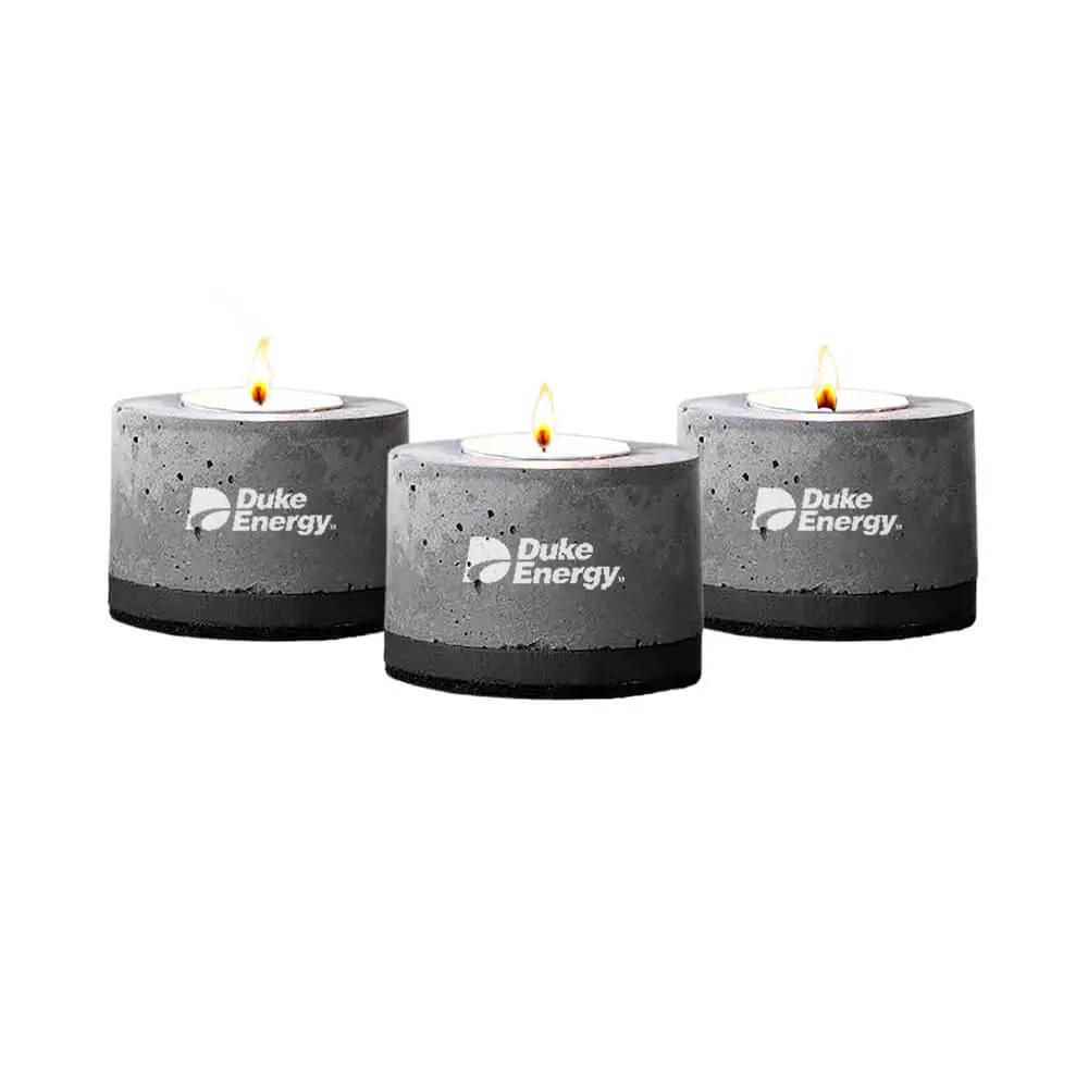 FlikRFire Concrete Personal Fireplace Set with Bases (3 Pack)
