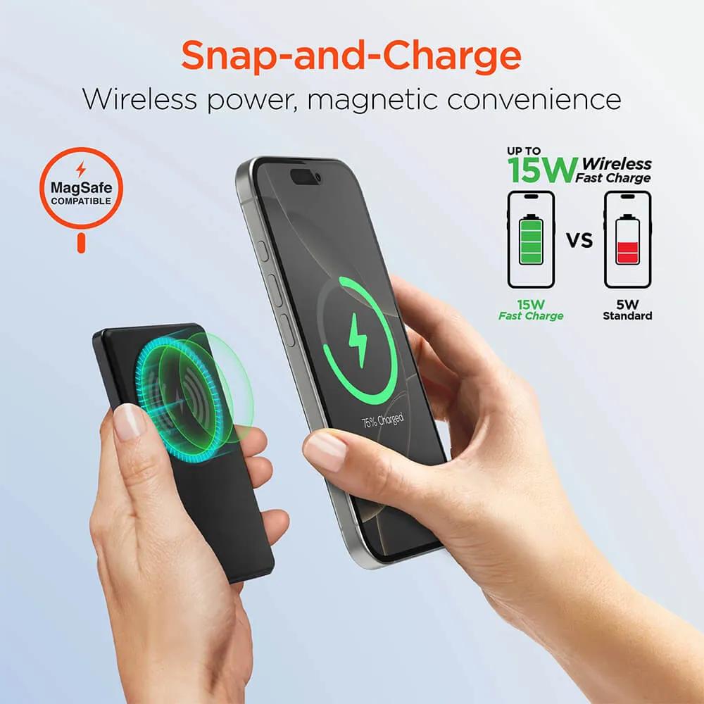 Magnetic Wireless Power Bank Ultra-Slim - 5000mAh - product view 4