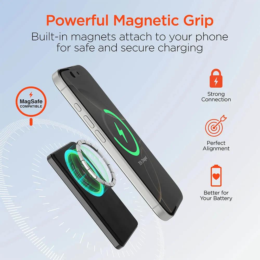 Magnetic Wireless Power Bank Ultra-Slim - 5000mAh - product view 5