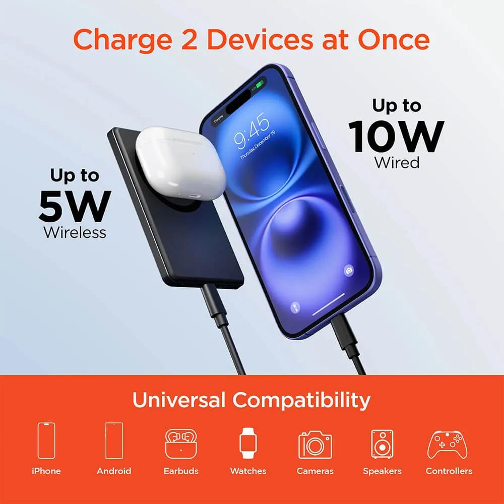 Magnetic Wireless Power Bank Ultra-Slim - 5000mAh - product view 8