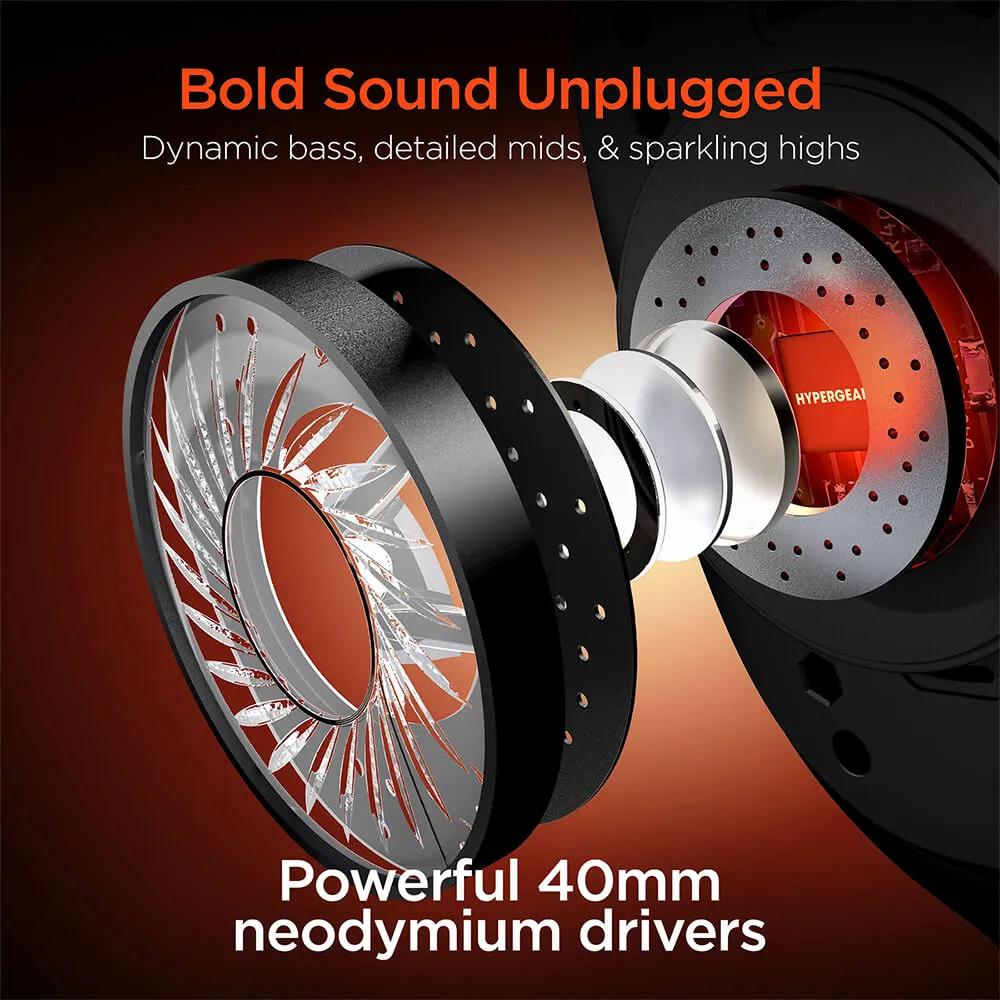 Wireless Over-Ear Headphones with Stereo Sound - 7.5 in - product view 2