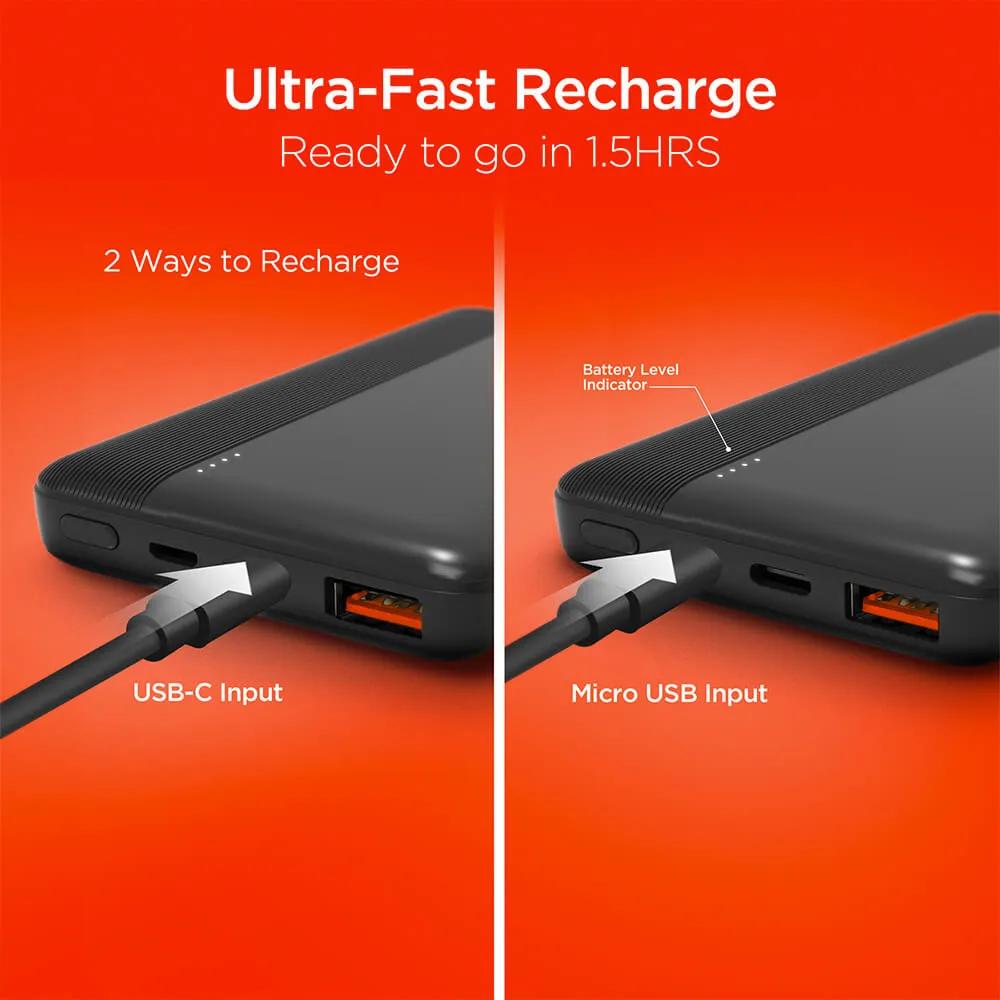 Fast Charge Power Bank with USB-C Port - 10000mAh - product view 10