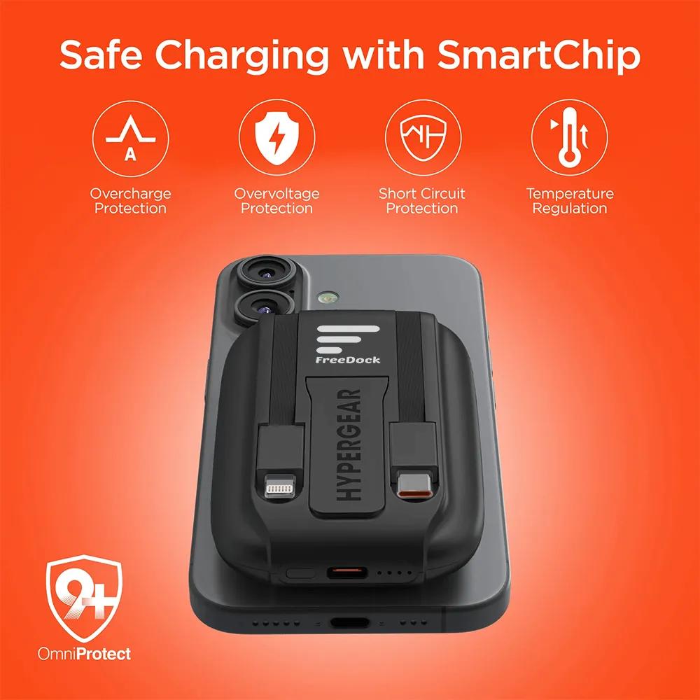 Magnetic Wireless Power Bank with Built-In Cables - 5000mAh - product view 10