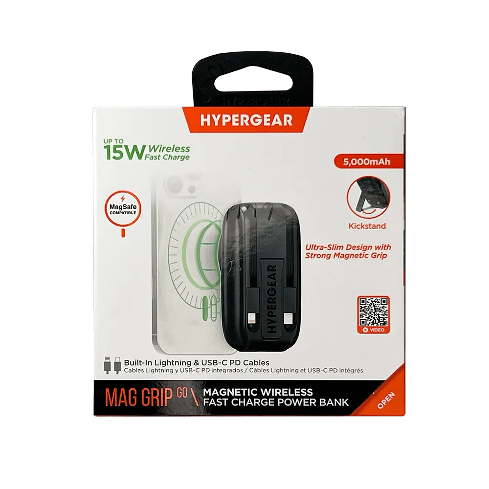 Magnetic Wireless Power Bank with Built-In Cables - 5000mAh - product view 11