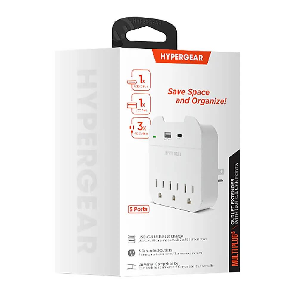 Multi-Plug Outlet Extender with USB-C Ports - 5 Outlet - product view 3