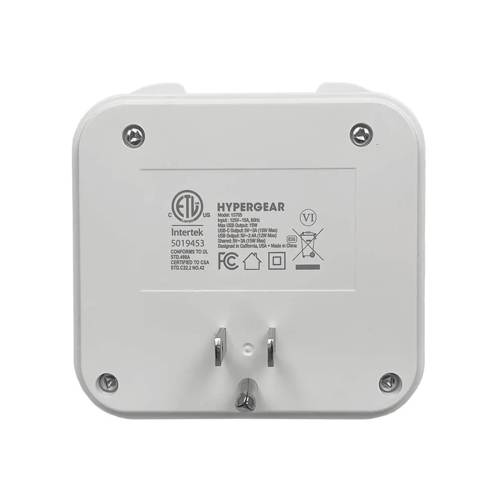 Multi-Plug Outlet Extender with USB-C Ports - 5 Outlet - product view 4