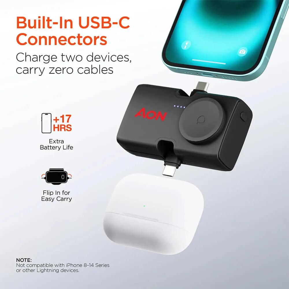 Ultra-Mini Power Bank with Apple Watch Charger - 5000mAh - product view 5