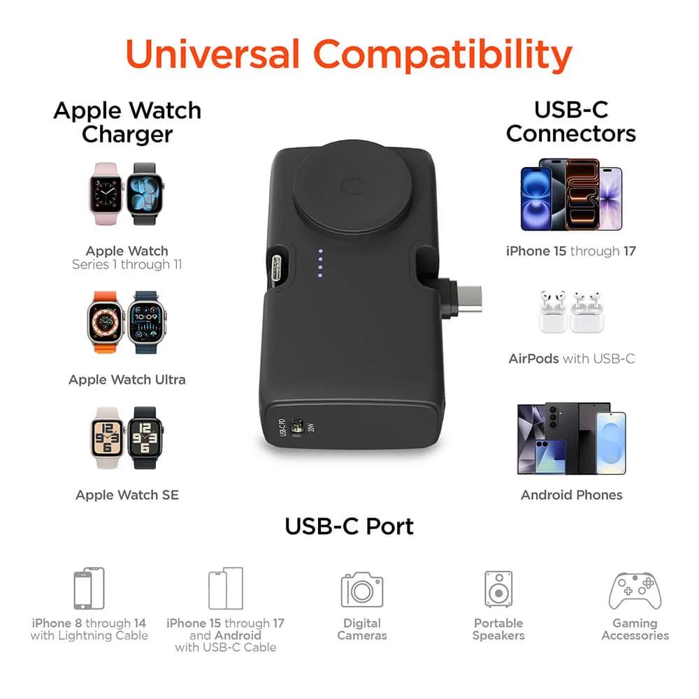 Ultra-Mini Power Bank with Apple Watch Charger - 5000mAh - product view 9