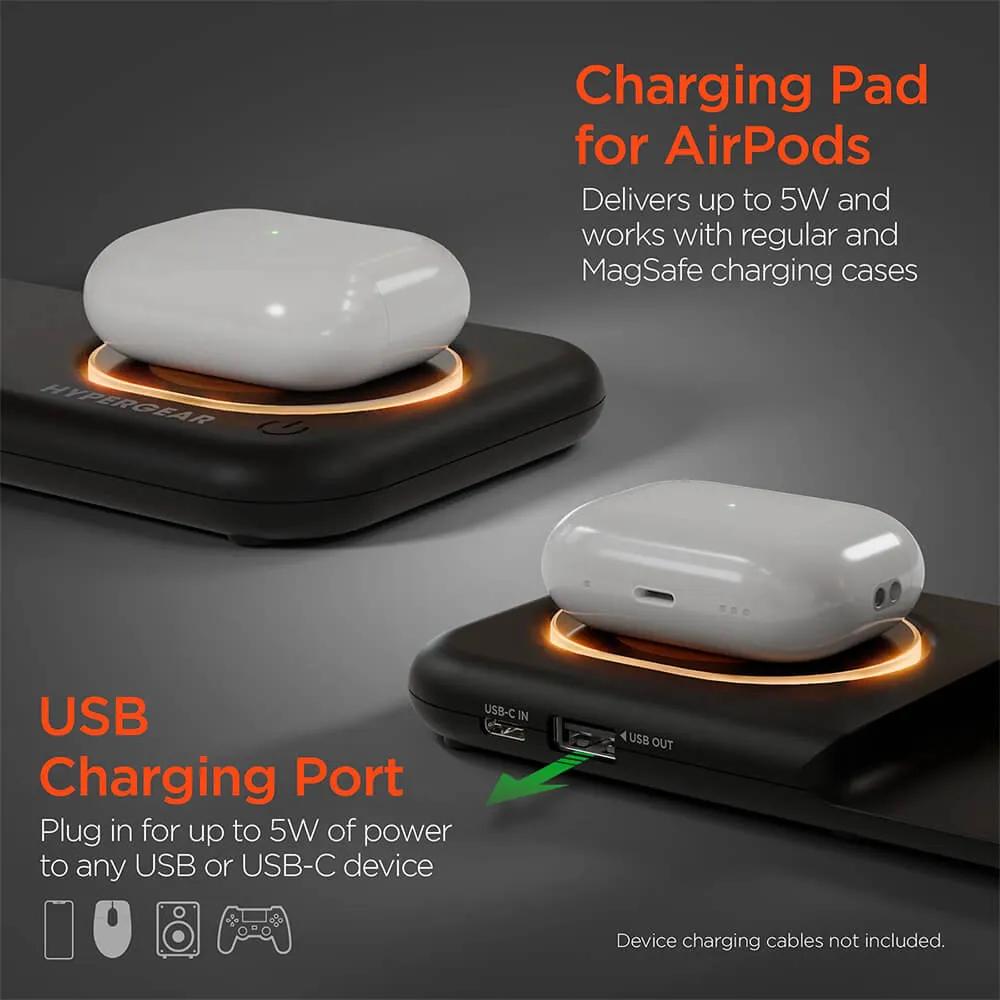 Foldable Wireless Charging Stand 4-in-1 with LED - 15W - product view 6
