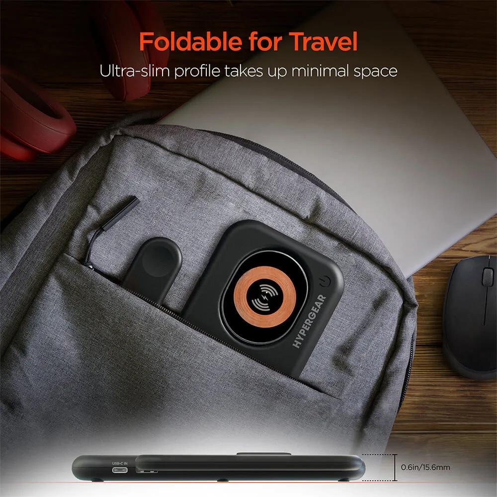 Foldable Wireless Charging Stand 4-in-1 with LED - 15W - product view 7