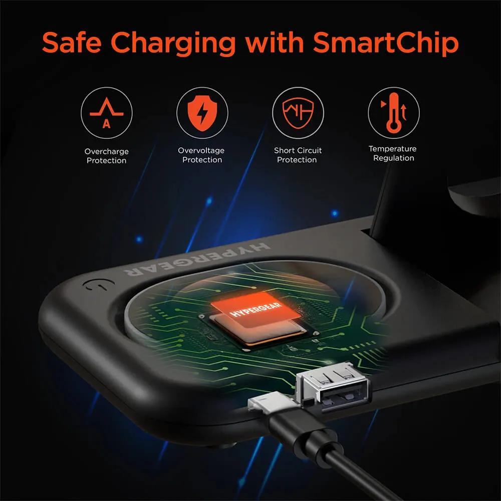 Foldable Wireless Charging Stand 4-in-1 with LED - 15W - product view 8