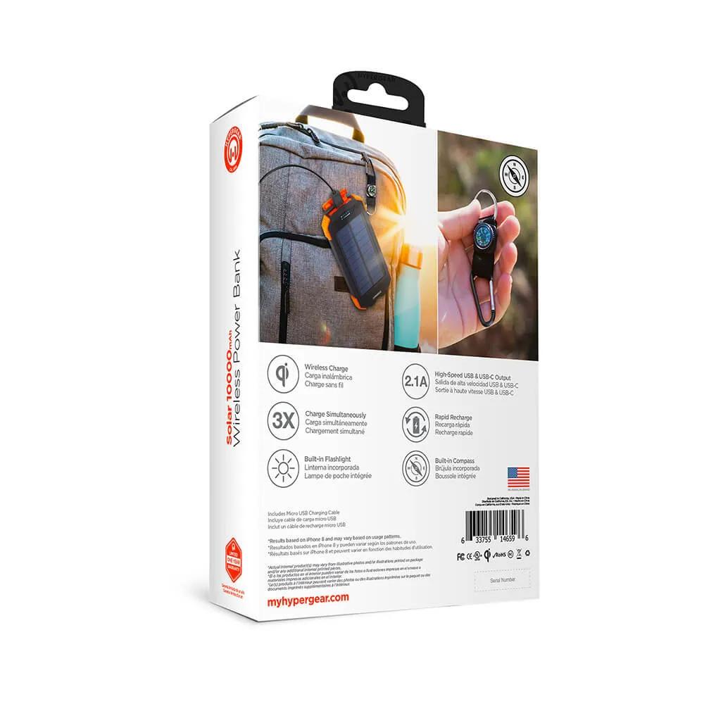 Solar Power Bank Wireless Charging with Flashlight - 10000mAh - product view 10