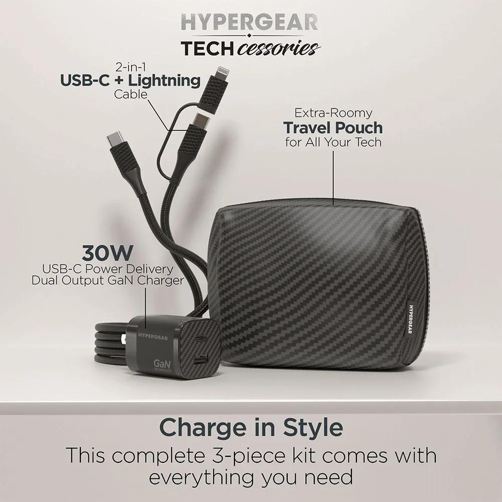 Charging Kit 30W GaN with 2-in-1 Cable Travel Pouch - product view 6