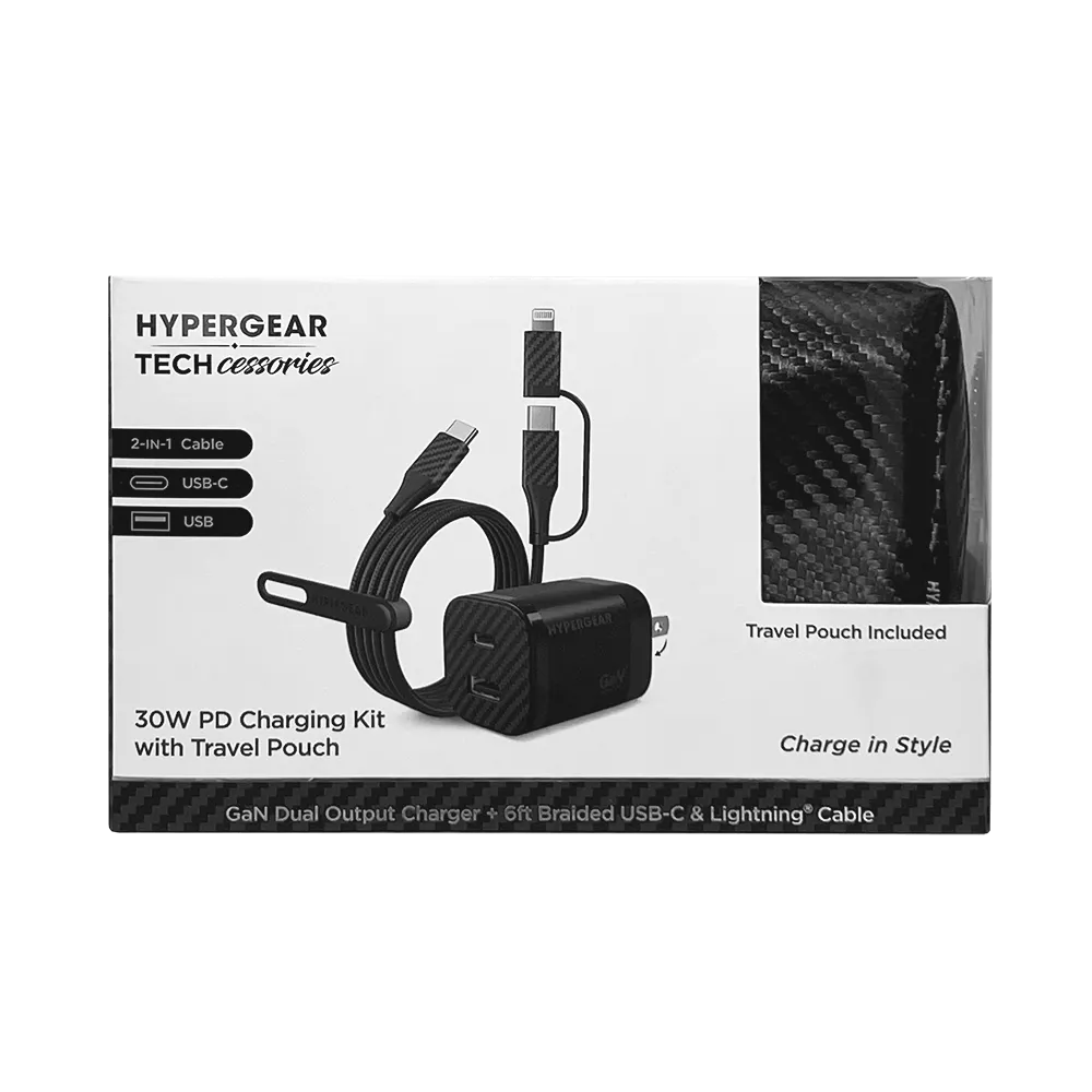 Charging Kit 30W GaN with 2-in-1 Cable Travel Pouch - product view 11