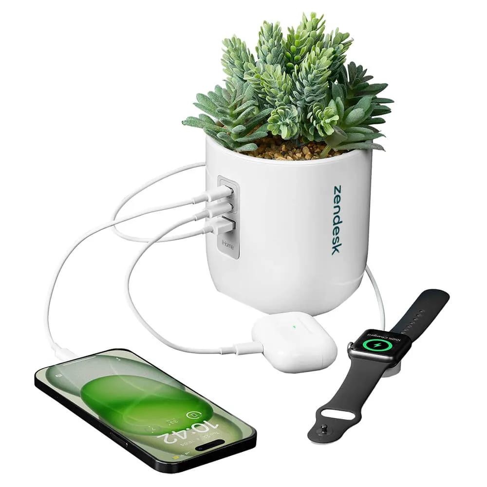 Faux Succulent USB Charging Station - 7 x 4.25 in - product view 4