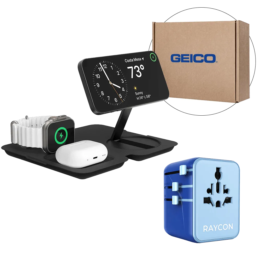 Travel Adapter and Wireless Charger Gift Set - product view 2