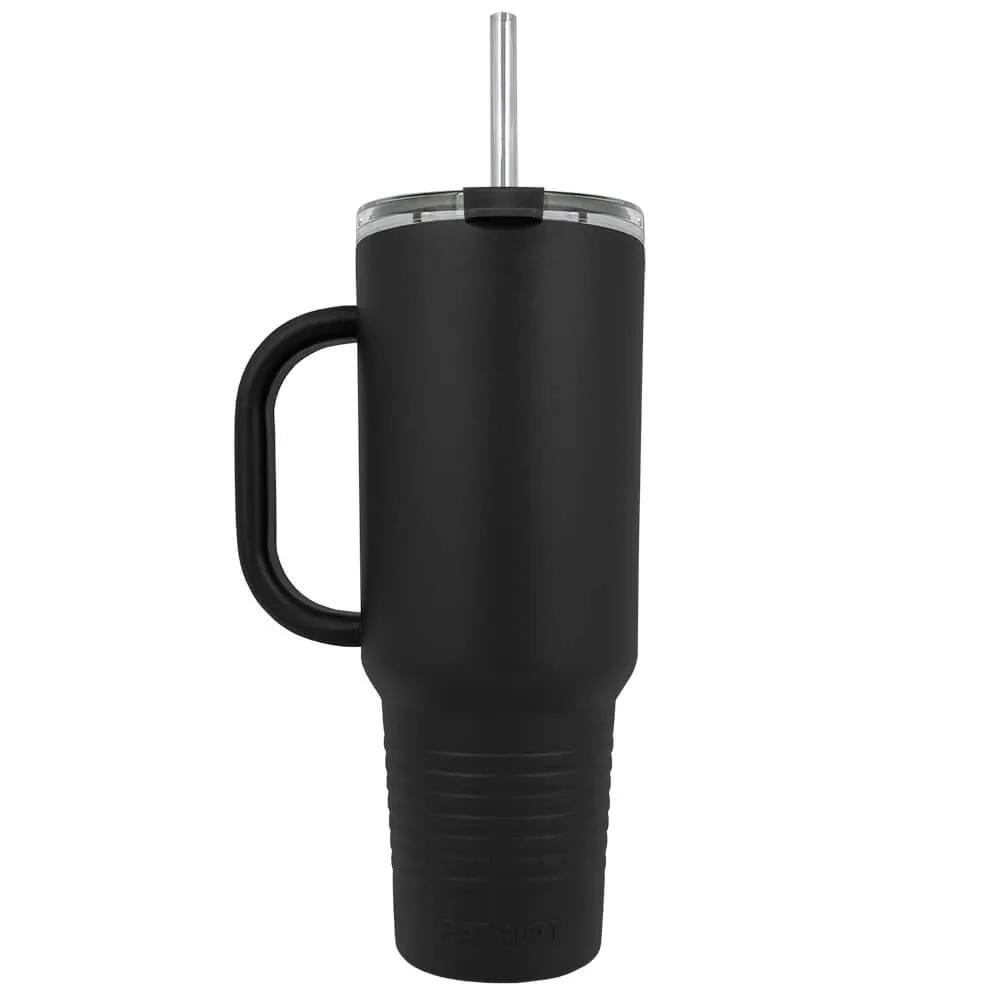 Insulated Tumbler with Handle and Built-In Straw - 40 oz - product view 2